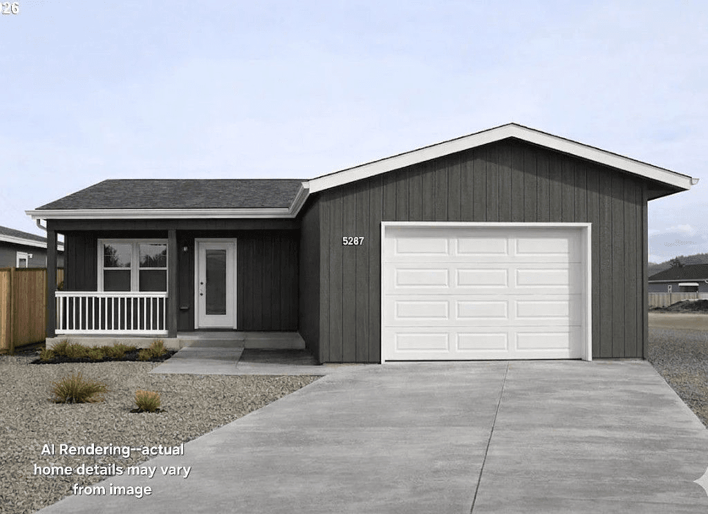Three Mile Prairie coastal home exterior in Florence, Oregon